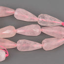 Rose Quartz Gemstone Beads, Teardrop 26mm, strand, gem0877