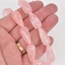 Rose Quartz Gemstone Beads, Teardrop 26mm, strand, gem0877