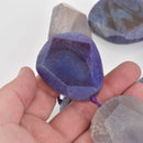 50mm PURPLE AGATE Gemstone Beads, Flat Asymmetrical Slab Beads, gem0878
