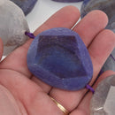 50mm PURPLE AGATE Gemstone Beads, Flat Asymmetrical Slab Beads, gem0878