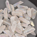Aura Quartz Stick Beads, top drilled point beads, gemstones, 1" to 1-1/2" long, x10 beads, gem0881