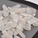 Aura Quartz Stick Beads, top drilled point beads, gemstones, 1" to 1-1/2" long, x10 beads, gem0881