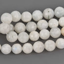 14mm WHITE RAINBOW MOONSTONE Round Beads, faceted gemstones, full strand, gem0883