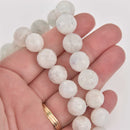 14mm WHITE RAINBOW MOONSTONE Round Beads, faceted gemstones, full strand, gem0883