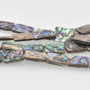 18mm Abalone Shell Beads, Flat Smooth Rectangle, double sided, 16" strand, gem0886
