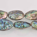 40-45mm AAA Large Natural Abalone Shell Beads Puffed Oval 15.5" Strand gem0887