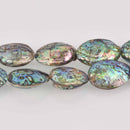 40-45mm AAA Large Natural Abalone Shell Beads Puffed Oval 15.5" Strand gem0887