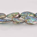 40-45mm AAA Large Natural Abalone Shell Beads Puffed Oval 15.5" Strand gem0887