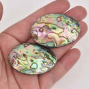 40-45mm AAA Large Natural Abalone Shell Beads Puffed Oval 15.5" Strand gem0887