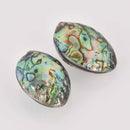 40-45mm AAA Large Natural Abalone Shell Beads Puffed Oval 15.5" Strand gem0887
