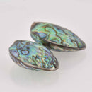 40-45mm AAA Large Natural Abalone Shell Beads Puffed Oval 15.5" Strand gem0887
