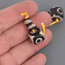 DZI AGATE Mala Beads, 3-hole Gemstone Guru Beads, top and bottom piece, gem0888