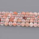 6mm Red Quartz Gemstone Beads, Round Smooth, 15.5" strand, gem0891