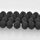 10mm BLACK ONYX Gemstone Beads, Matte Faceted Rondelle, full strand, gem0892