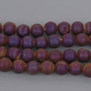 10mm DRUZY QUARTZ Round Beads, Titanium Coated Geode, purple, 15.5" strand gem0894
