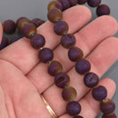 10mm DRUZY QUARTZ Round Beads, Titanium Coated Geode, purple, 15.5" strand gem0894