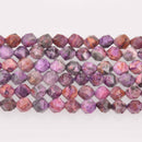 8mm Purple CRAZY LACE AGATE Gemstone Beads, Star Cut Round, full strand, gem0896
