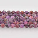 8mm Purple CRAZY LACE AGATE Gemstone Beads, Star Cut Round, full strand, gem0896