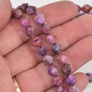 8mm Purple CRAZY LACE AGATE Gemstone Beads, Star Cut Round, full strand, gem0896