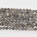 8mm LABRADORITE Gemstone Beads, Star Cut Round, full strand, gem0898