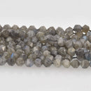 8mm LABRADORITE Gemstone Beads, Star Cut Round, full strand, gem0898