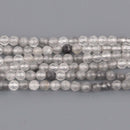 4mm Gray Quartz Gemstone Beads, Round Faceted, 15.5" strand, gem0905