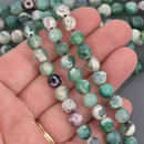 8mm Agate Gemstone Beads, purple and green, round faceted, 15" strand, gem0907