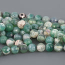 8mm Agate Gemstone Beads, purple and green, round faceted, 15" strand, gem0907
