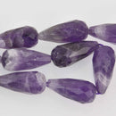 Amethyst Gemstone Beads, Teardrop 26mm, 16" strand, gem0908
