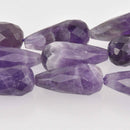 Amethyst Gemstone Beads, Teardrop 26mm, 16" strand, gem0908