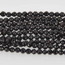 3mm Round BLACK TOURMALINE Gemstone Beads, Faceted, 15.5"strand, gem0909