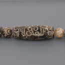 Large Carved Jade Beads, Rectangle Puffy Tube Gemstone, 15.5" strand, gem0913