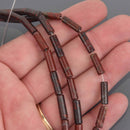 14mm Red Jasper Gemstone Tube Beads, 16" strand, gem0914