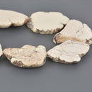 WHITE HOWLITE Slab Shape Gemstone Beads, magnesite, about 1-1/2" to 1-3/4", full strand, about 10-11 beads, gem0915
