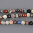8mm Mixed Gemstone Round Beads, lapis carnelian quartz, 16.5" strand, gem0916