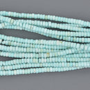 4mm Turquoise Blue Heishi Beads Magnesite Rondelle Gemstone, 16" strand, gem0917