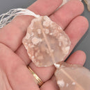 SAKURA AGATE Slab Gemstone Beads, Natural Chalcedony Smooth Peach Pink 15" strand, gem0918