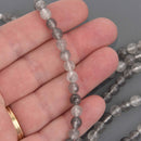 6mm Gray Quartz Gemstone Beads, Round Faceted, 15.5" strand, gem0920