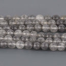 8mm Gray Quartz Gemstone Beads, Round Faceted, 15.5" strand, gem0921