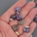 14mm Purple RUSSIAN CHAROITE Trillion Triangle Beads, 6 beads, gem0922