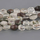 8mm to 12mm Green Kiwi Quartz Gemstone Beads, barrel faceted, 8" strand, gem0924(Copy)