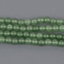 Green Aventurine, 4mm Smooth Round Gemstone Beads, 15.5" strand, gem0926
