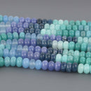 8mm Blue Rondelle Jade Gemstone Beads, mixed colors, 15" strand, gem0929