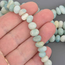 8mm-12mm AMAZONITE Pebble Gemstone Beads, 8" strand, gem0931