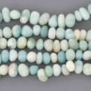 8mm-12mm AMAZONITE Pebble Gemstone Beads, 8" strand, gem0931