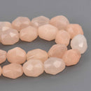8mm to 12mm Peach Aventurine Gemstone Beads, barrel faceted, 8" strand, gem0932