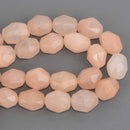 8mm to 12mm Peach Aventurine Gemstone Beads, barrel faceted, 8" strand, gem0932