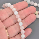 8mm Mixed Round Gemstone Beads, aquamarine, morganite, amethyst, 8" strand, gem0936