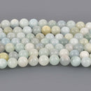 8mm Aquamarine Round Gemstone Beads, 7.25" strand, gem0937
