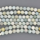 8mm Aquamarine Round Gemstone Beads, 7.25" strand, gem0937